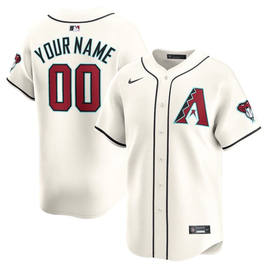 Men Arizona Diamondback Nike White Home Limited Custom MLB Jersey->women mlb jersey->Women Jersey